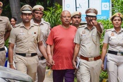 Self-styled godman Chaitanyananda Saraswati, who allegedly sexually harassed multiple students at a private institute, after his arrest from Agra on Sunday, September 28, 2025. (PTI)