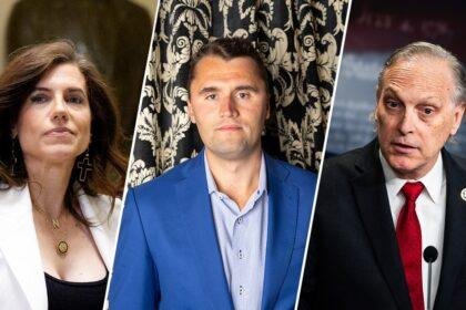 A split image of Nancy Mace, Charlie Kirk, Andy Biggs