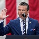 Pete Hegseth speaking at the Pentagon on the anniversary of 9/11.