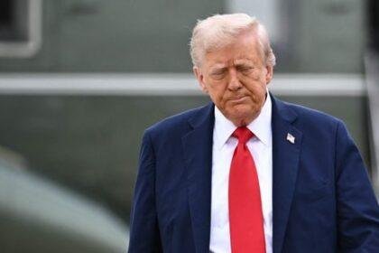 US President Donald Trump makes his way to board Air Force One before departing from Joint Base Andrews in Maryland on September 21, 2025, heading to Glendale, Arizona, to attend the public memorial service for Charlie Kirk.(AFP)