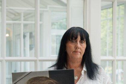 The Disappearance of Jay Slater 
Channel 4
Debbie Duncan holding photo of Jay