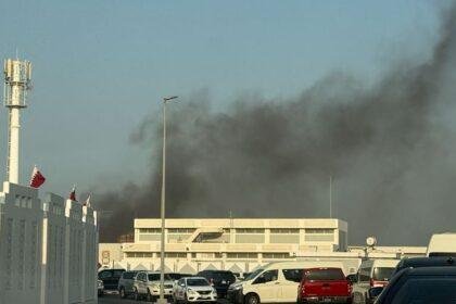 Smoke rising in aftermath of airstrike in Doha by Israel on Hamas leaders Pic: Reuters