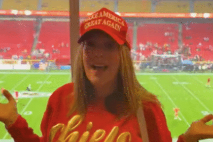 Randi Mahomes in MAGA hat