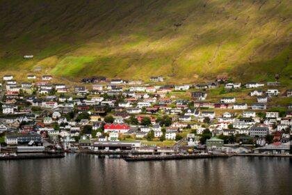Fuglafjordur village Eysturoy island Faroe islands.