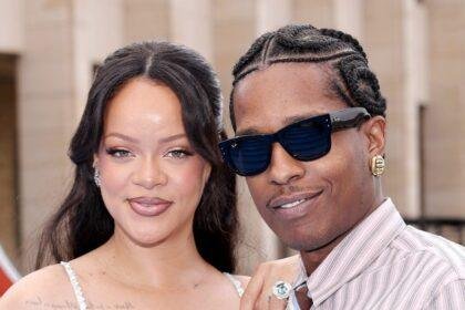 BRUSSELS, BELGIUM - JUNE 28: Rihanna and A$AP Rocky attend the Smurfs Global Premiere at Mont des Arts on June 28, 2025 in Brussels, Belgium. (Photo by Arnold Jerocki/Getty Images for Paramount Pictures)