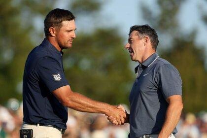 Bryson DeChambeau and Rory McIlroy shake hands