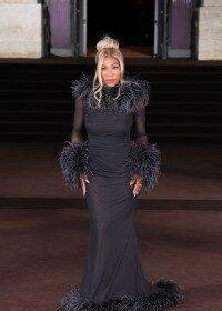 Serena Williams in a Gucci dress at the Gucci spring 2026 red carpet during the Milan Fashion Week on Sept. 23, 2025 in Milan, Italy.