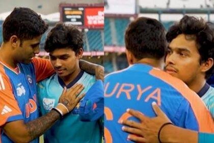 Suryakumar Yadav met Sri Lanka spinner Dunith Wellalage on the sidelines of the Asia Cup 2025 match. (Screengrab - Sony Sports Network X)