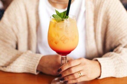 Woman drinking cortisol cocktail