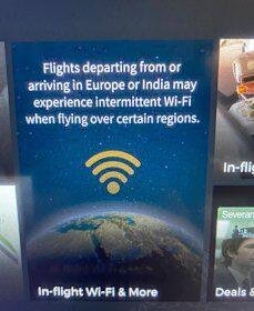 Some known trouble spots according to a warning on a Singapore Airlines plane.