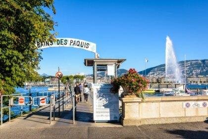 Image may contain Water Waterfront Nature Outdoors Scenery City Person Architecture Fountain Road Sign and Sign
