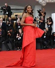 Ayo Edebiri at The 82nd Venice International Film Festival on August 29, 2025 in Venice, Italy.