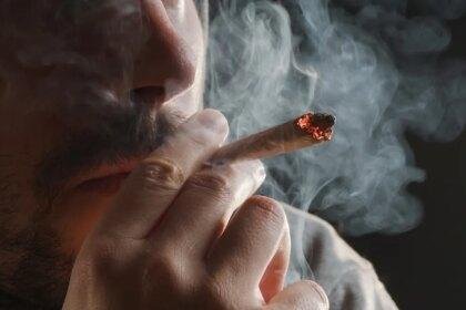 Man smoking marijuana