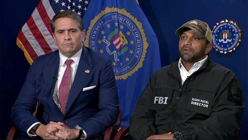 Todd Blanche sits down next to FBI Director Kash Patel for an interview.