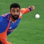 India's Varun Chakravarthy bowls during the Asia Cup 2025 final Twenty20 against Pakistan. (AFP)