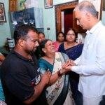 BRS MLA Harish Rao Thanneeru meets bereaved family members of Pole Chandrashekar, an Indian student from Hyderabad who was killed on Friday night in Dallas, USA,(@BRSHarish)