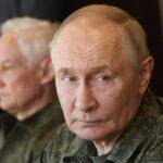 , Russia's President Vladimir Putin inspects the "Zapad-2025"