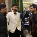 Rohit Sharma alongside Shreyas Iyer and Sanju Samson at the CEAT Awards.