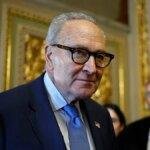 Senate Minority Leader Chuck Schumer, D-N.Y., outside the Senate chamber.