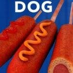 A scan of a hot dog cart featuring a corn dog closeup.