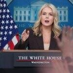 White House press secretary Karoline Leavitt at the podium.